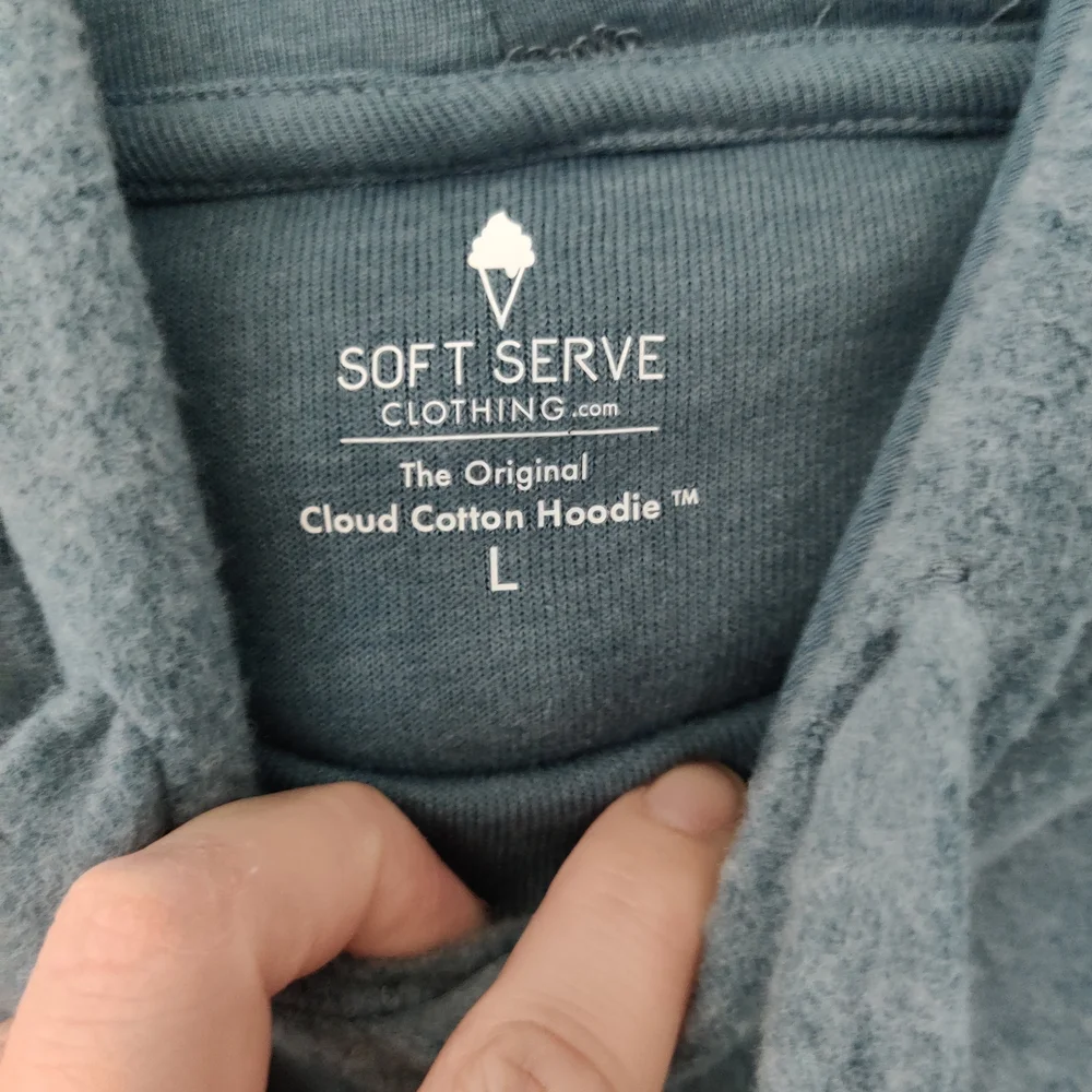 Soft Serve Women's Cloud Cotton Hoodie, Shark steel blue, Size L - Picture 5 of 5